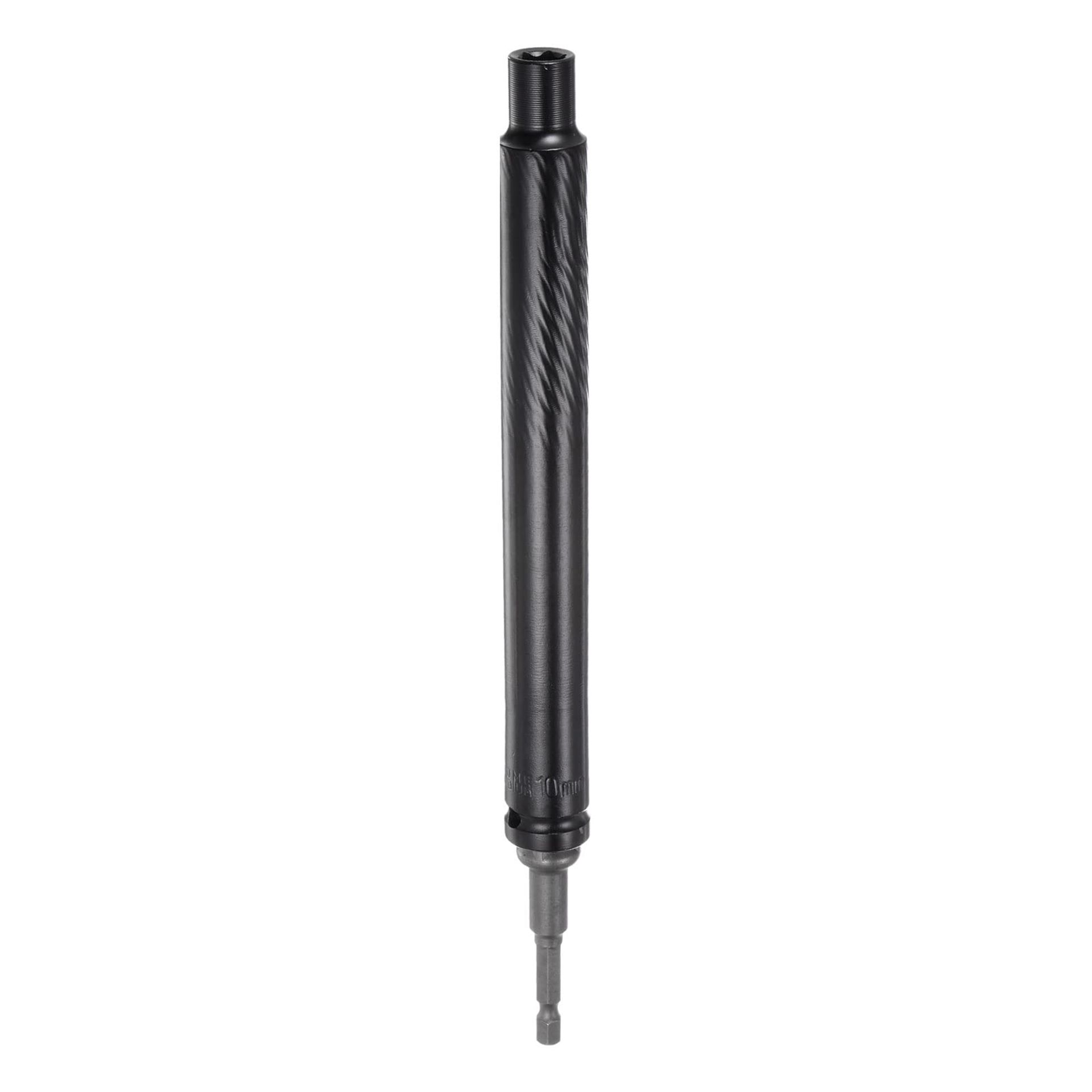 Extra Long 10mm x 200mm Hollow Socket Nut Driver with Hex Shank for Power Drills