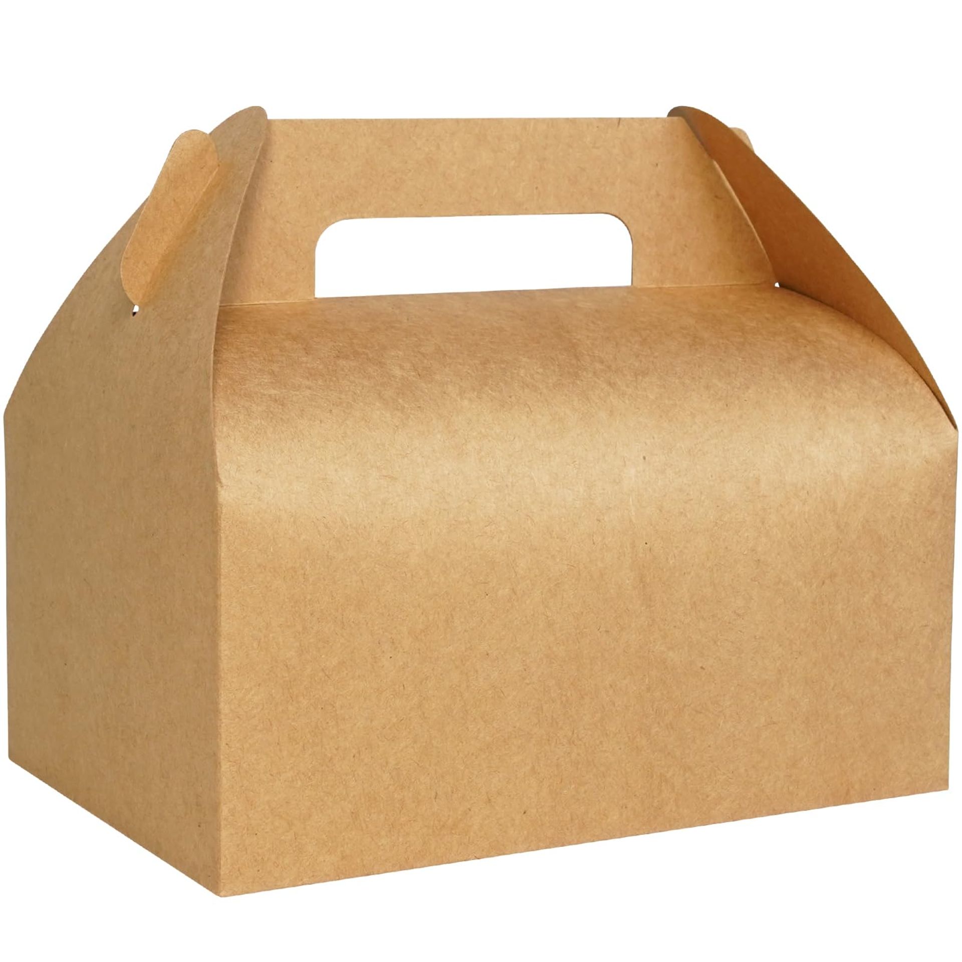 UnicoPak 30 Pack 22.5x15x15 cm Large Gift Boxes with Handle Food-grade Kraft Party Food Boxes Bakery Boxes Treat Boxes Lunch Boxes for Birthday Wedding Party Favours Picnic Business Christmas