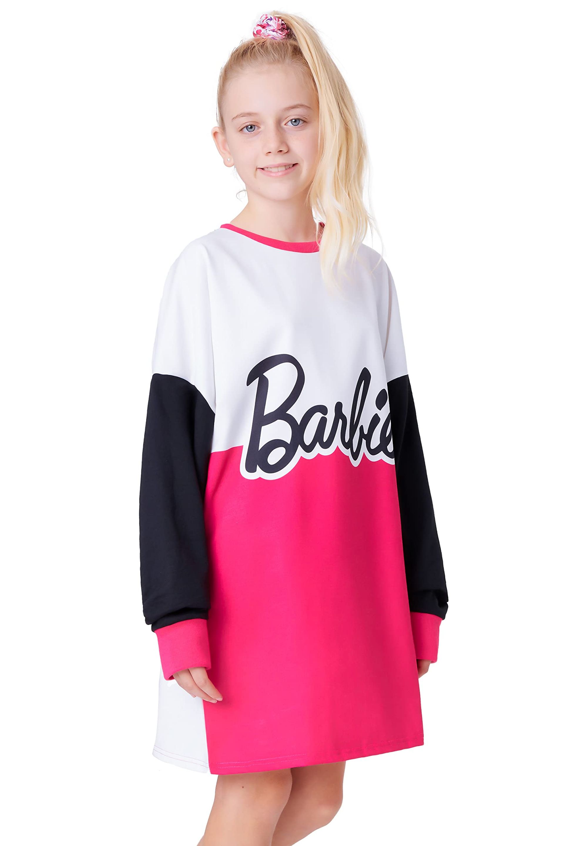 Oversized Hoodie Dress for Girls, Multicolour Fashion, Ages 4-5 with Barbie Logo