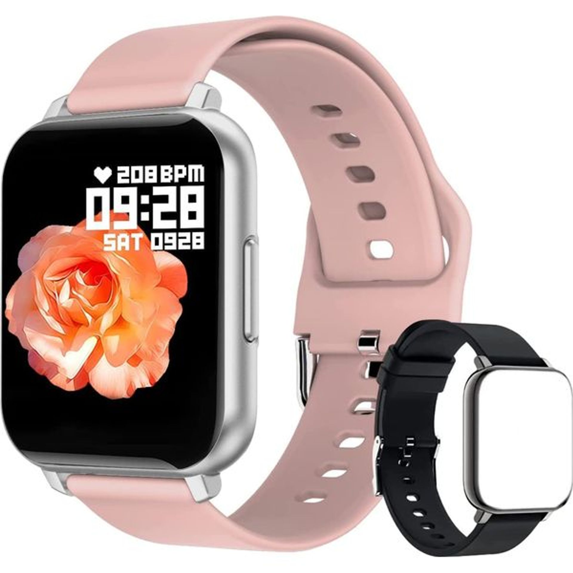 YIUTERA Smart Watch Men Women, 1.55'' HD Touchscreen Activity Tracker, Fitness Monitor, Pedometer Watch with Heart Rate, Blood Pressure, Sleep Monitor, IP67 Waterproof, Step Counter for Android IOS