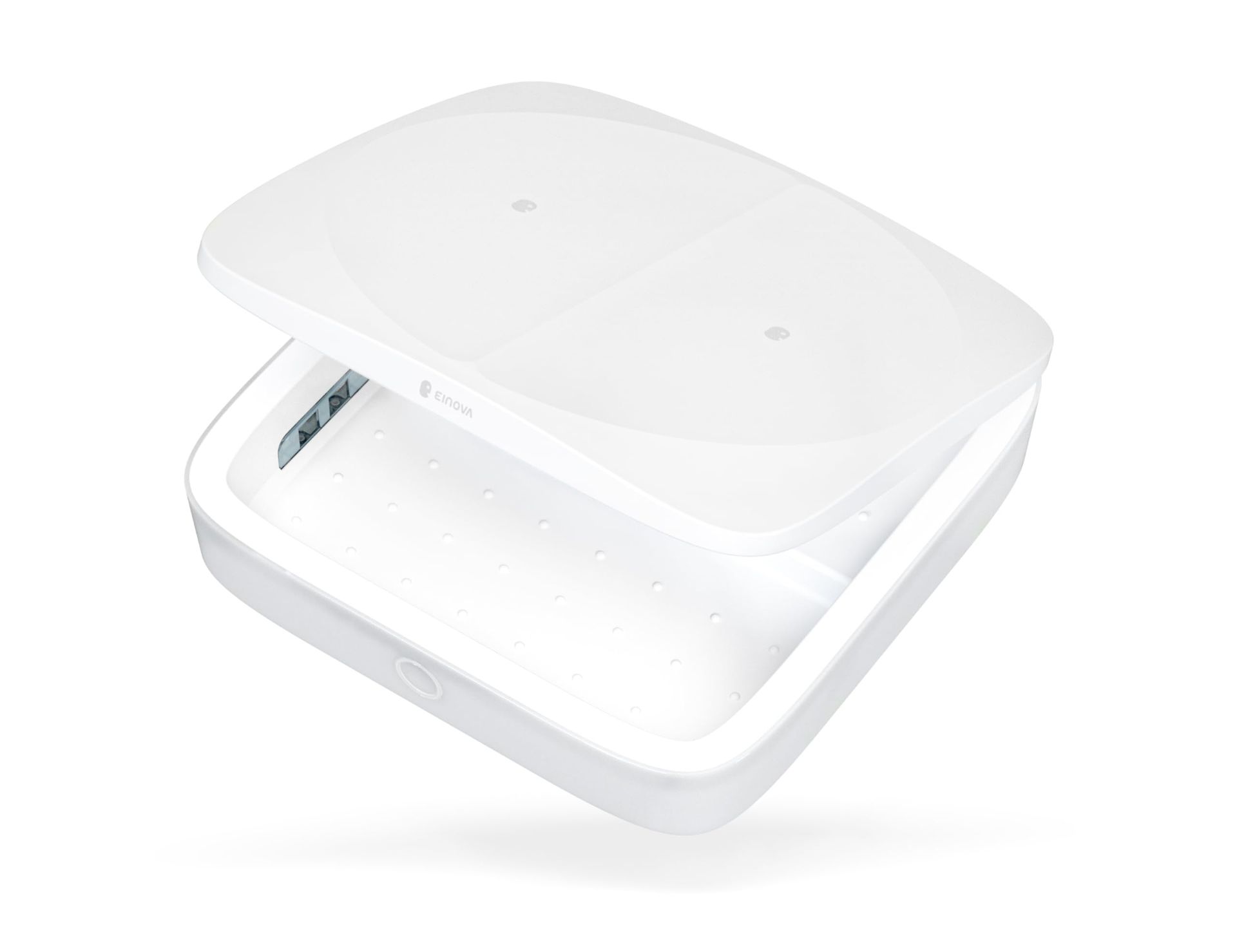 Einova Mundus Pro UV-C Disinfecting Device Certified 99.99% Effective, Qi Wireless Charging Dock for iPhone 12/11/11 Pro/XS/XS Max/8/8 Plus/Airpods/Airpods Pro/Samsung Galaxy S20/S10/Galaxy S9/S9 Plus