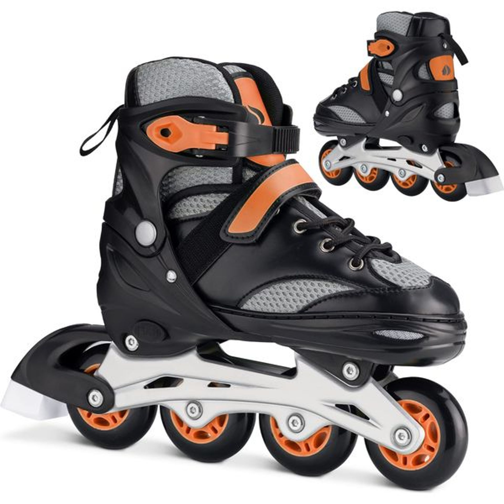 Navaris Inline Roller Skates - Kids Childrens Adults Adjustable Roller In Line Skates for Children Girls Boys Unisex - S M L