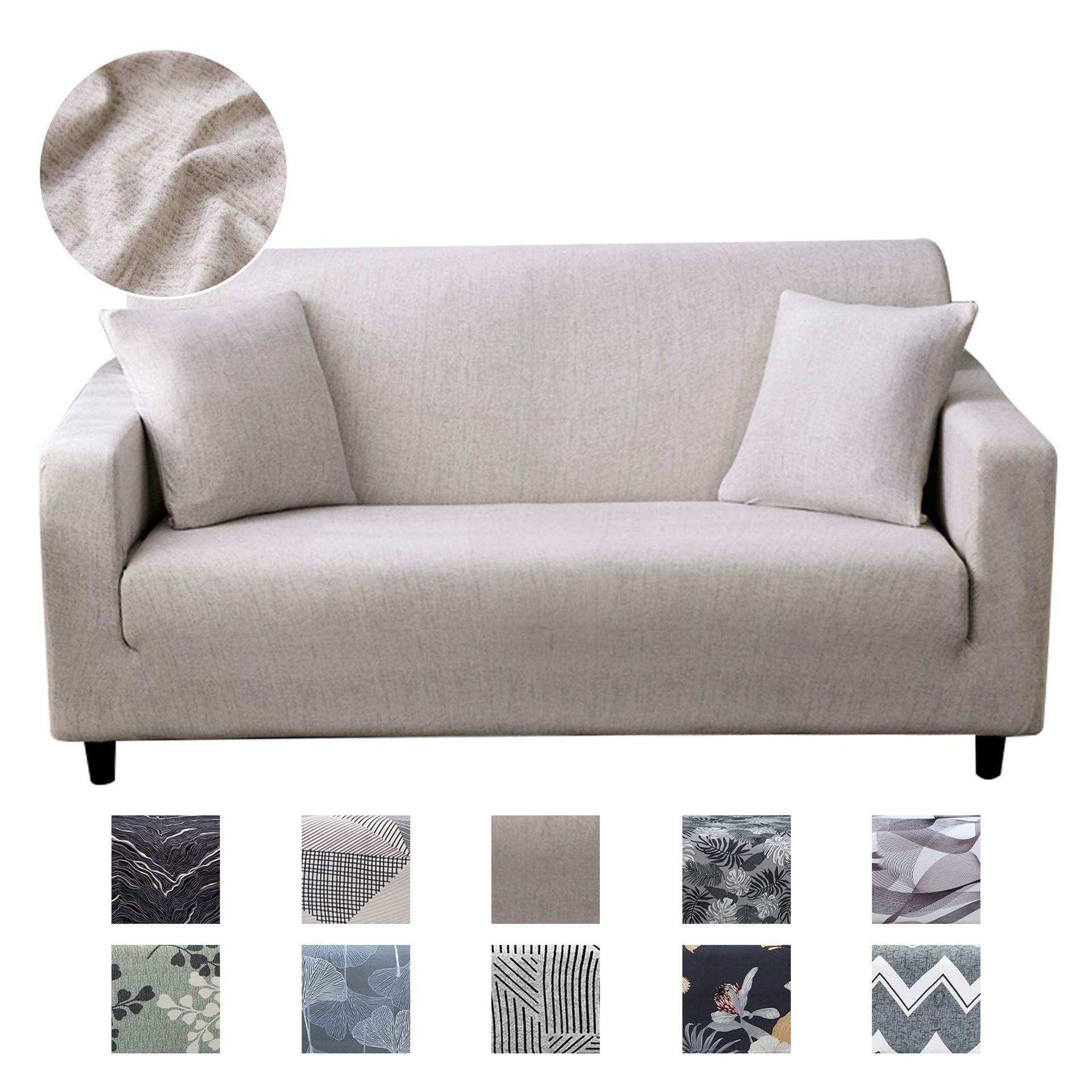 JOYDREAM Sofa Covers 3 Seater Elastic Couch Covers Stretch Covers for Sofas Printed Sofa Slipcovers Washable Fitted Settee Covers with 1 Cushion Cover (Large, Pattern Qmh)
