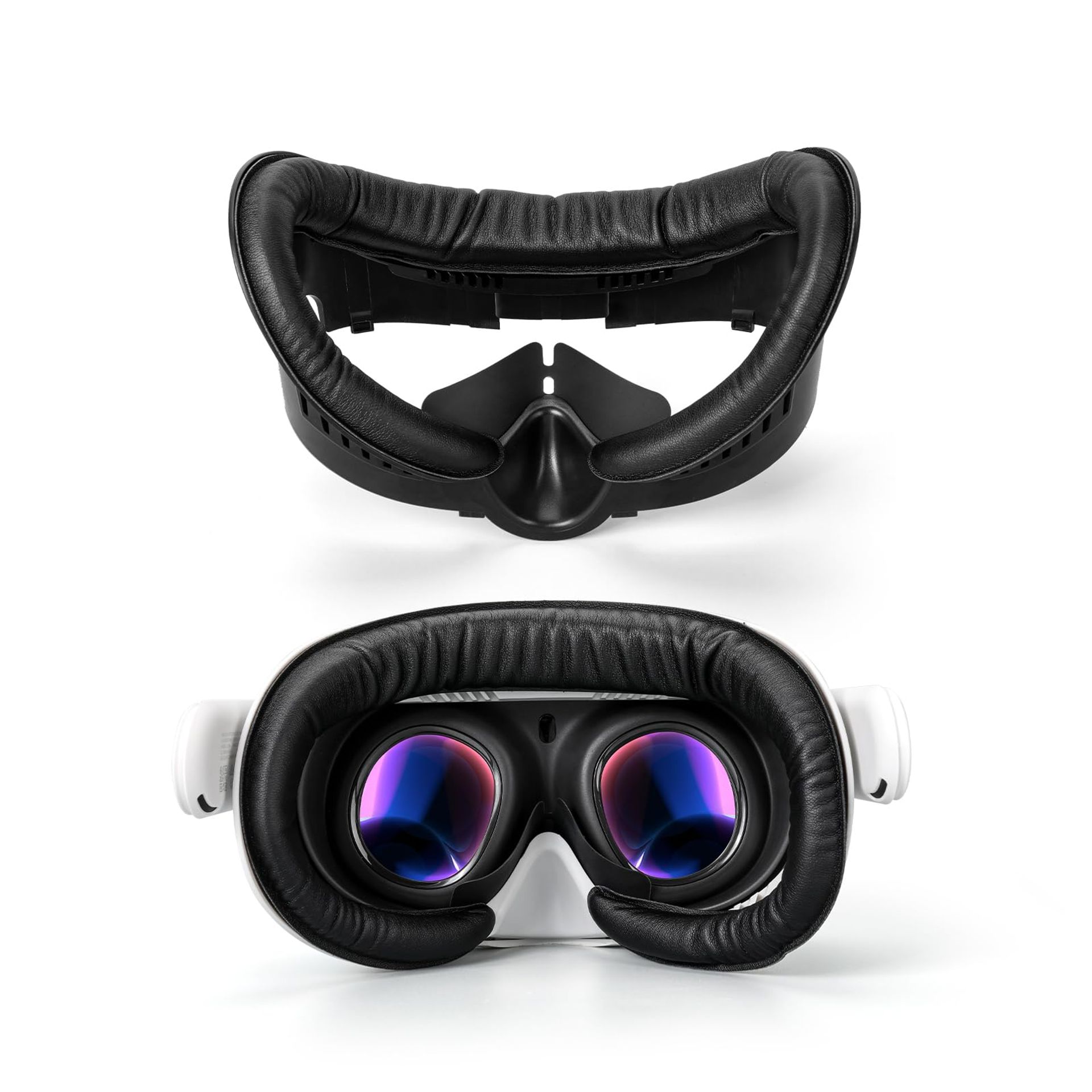 Baomaeyea VR Facial Interface Bracket & PU Leather Foam Face Cover Compatible with Meta Quest 3,Sweat-Proof Replacement Meta Quest 3 VR Headset Accessories Facial Pad (4-in-1 Black)